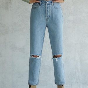 PacSun Light Blue High Waisted Straight Leg Jeans